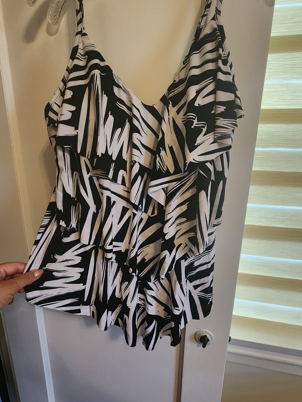Magicsuit Black & White Ruffle One-Piece Tankini